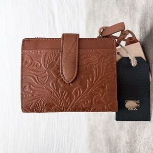 Embossed Brown Wallet genuine leather